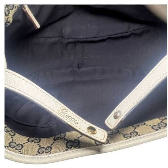 Gucci Women's Abbey D Ring Handbag Canvas Leather Shoulder Bag White - Picture 8 of 12